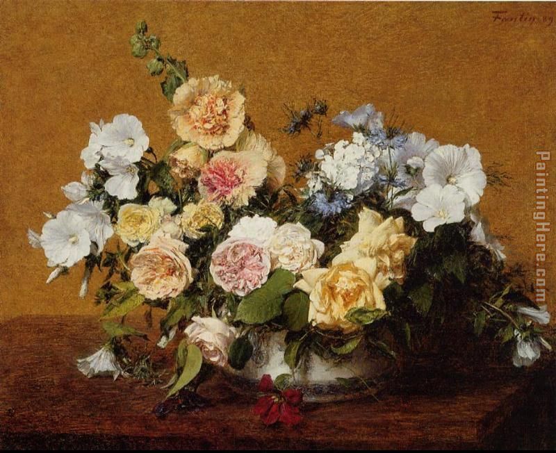Bouquet of Roses and Other Flowers painting - Henri Fantin-Latour Bouquet of Roses and Other Flowers art painting